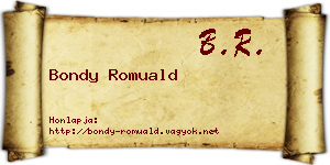 Bondy Romuald névjegykártya